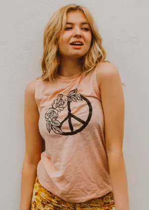 Peace Floral - Muscle Tank