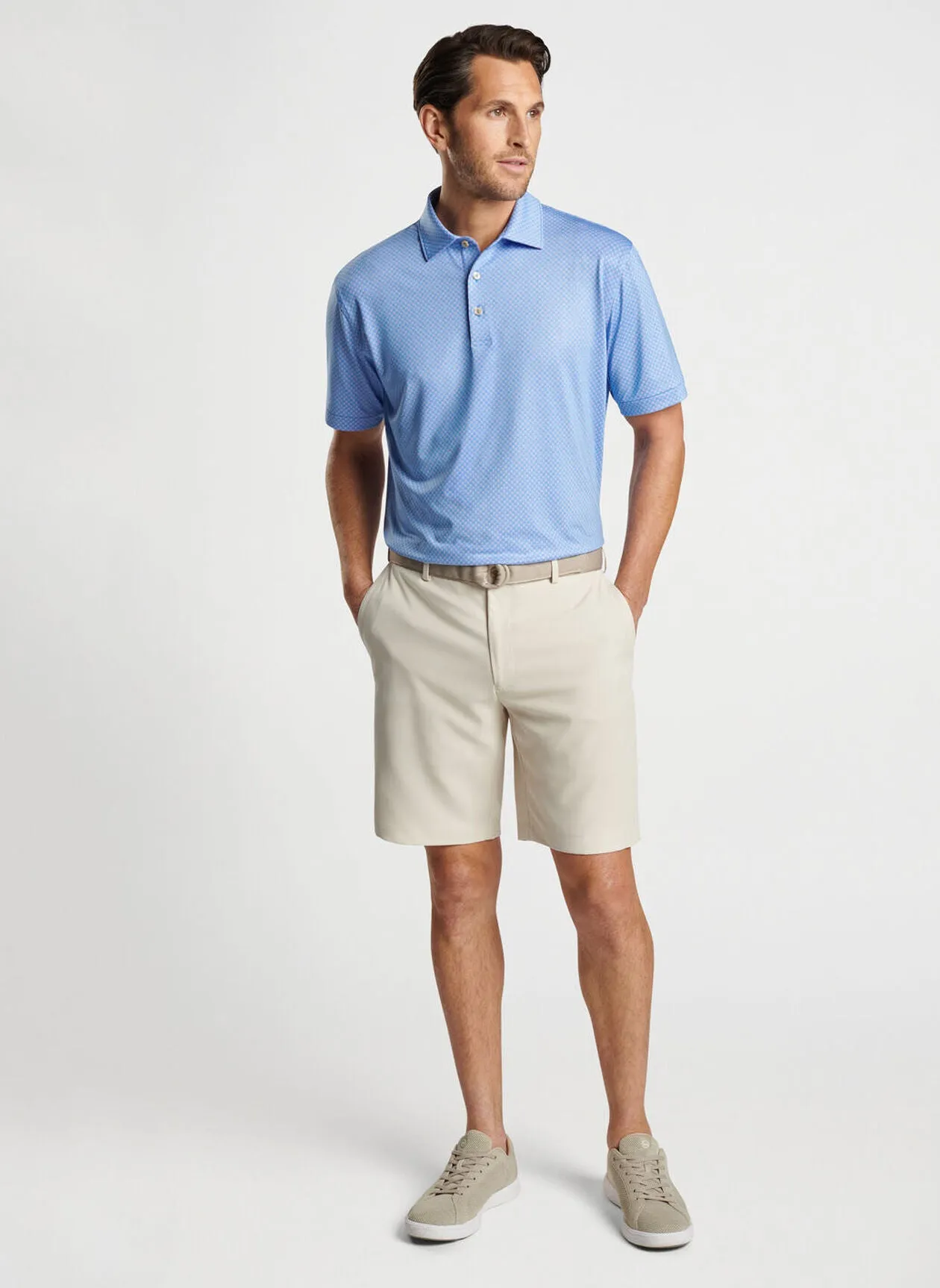 Peter Millar Mens Classic Fit North Flight Performance Jersey Polo - LIBERTY BLUE