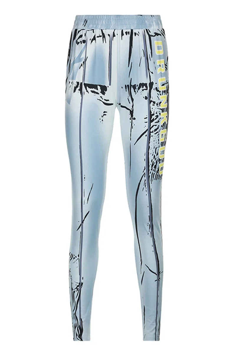 PI816 Printed Pencil Pants