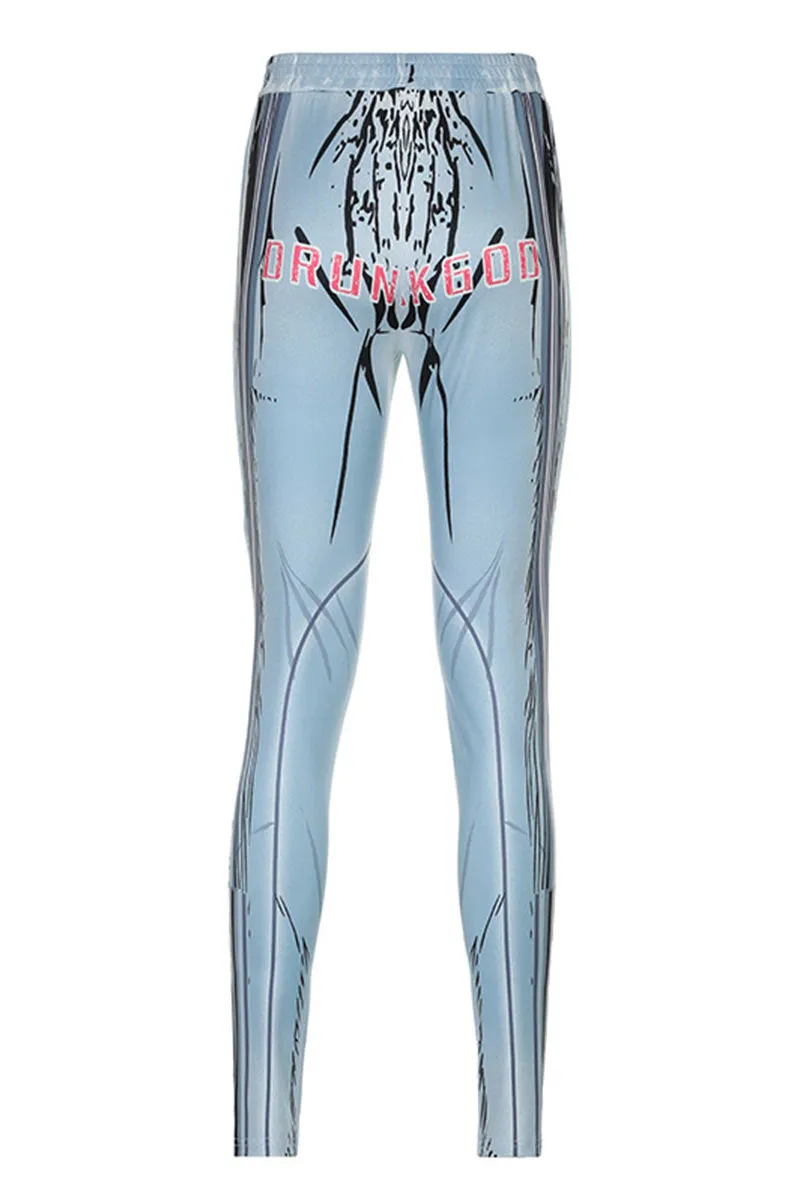 PI816 Printed Pencil Pants