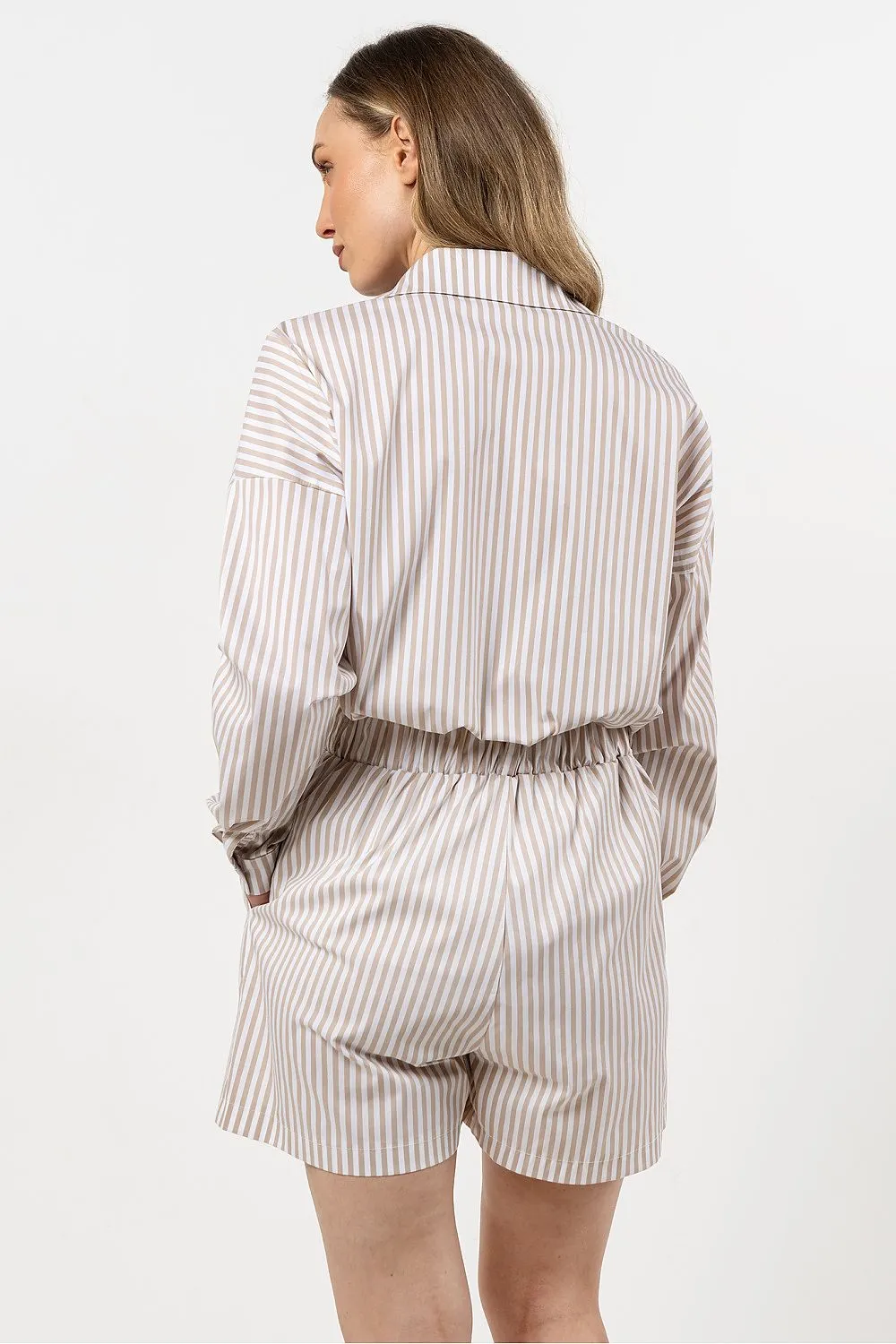 Pleated Elegance Elastic Waist Shorts