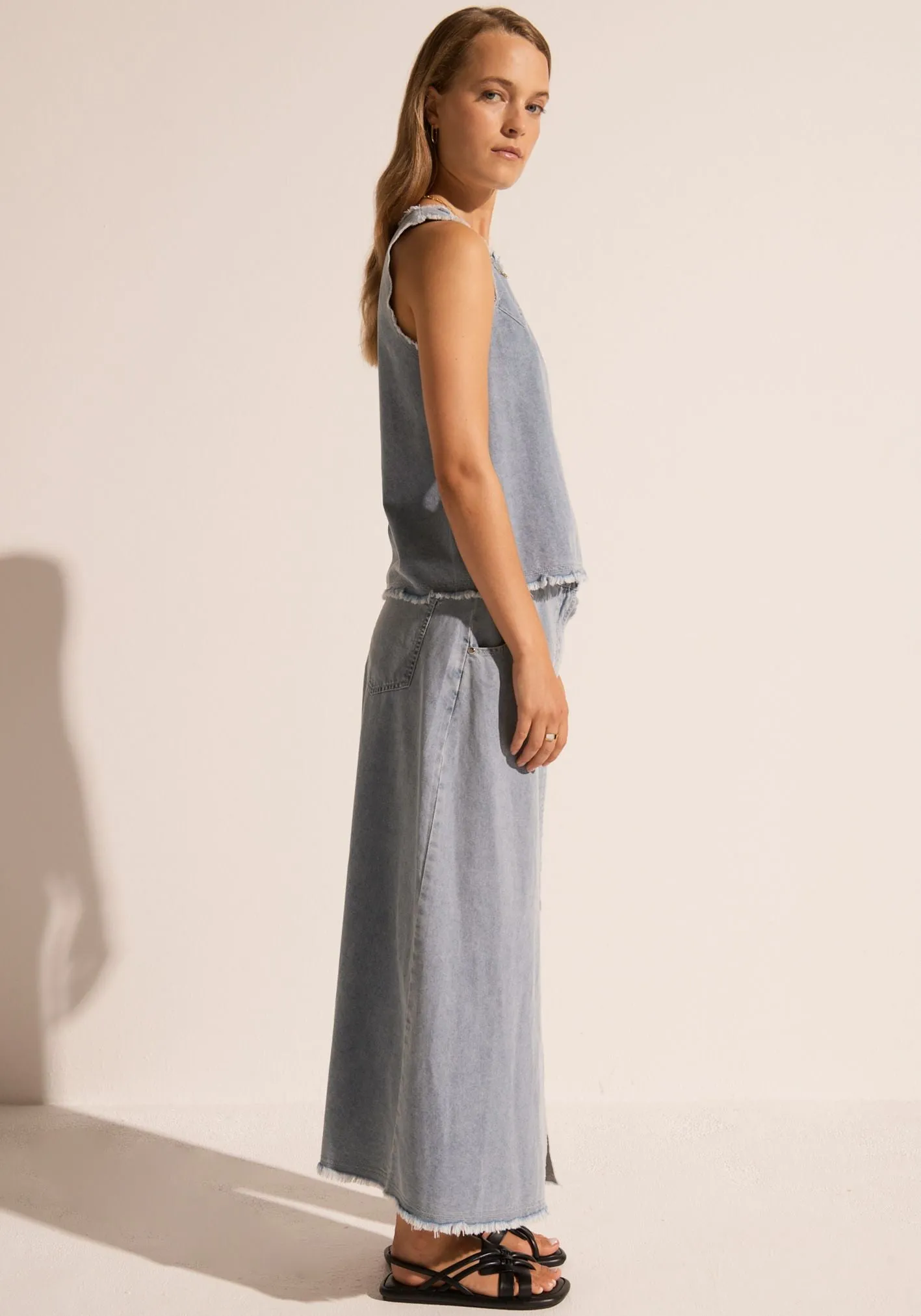 Pol Clothing - Rae Denim Tank - Denim