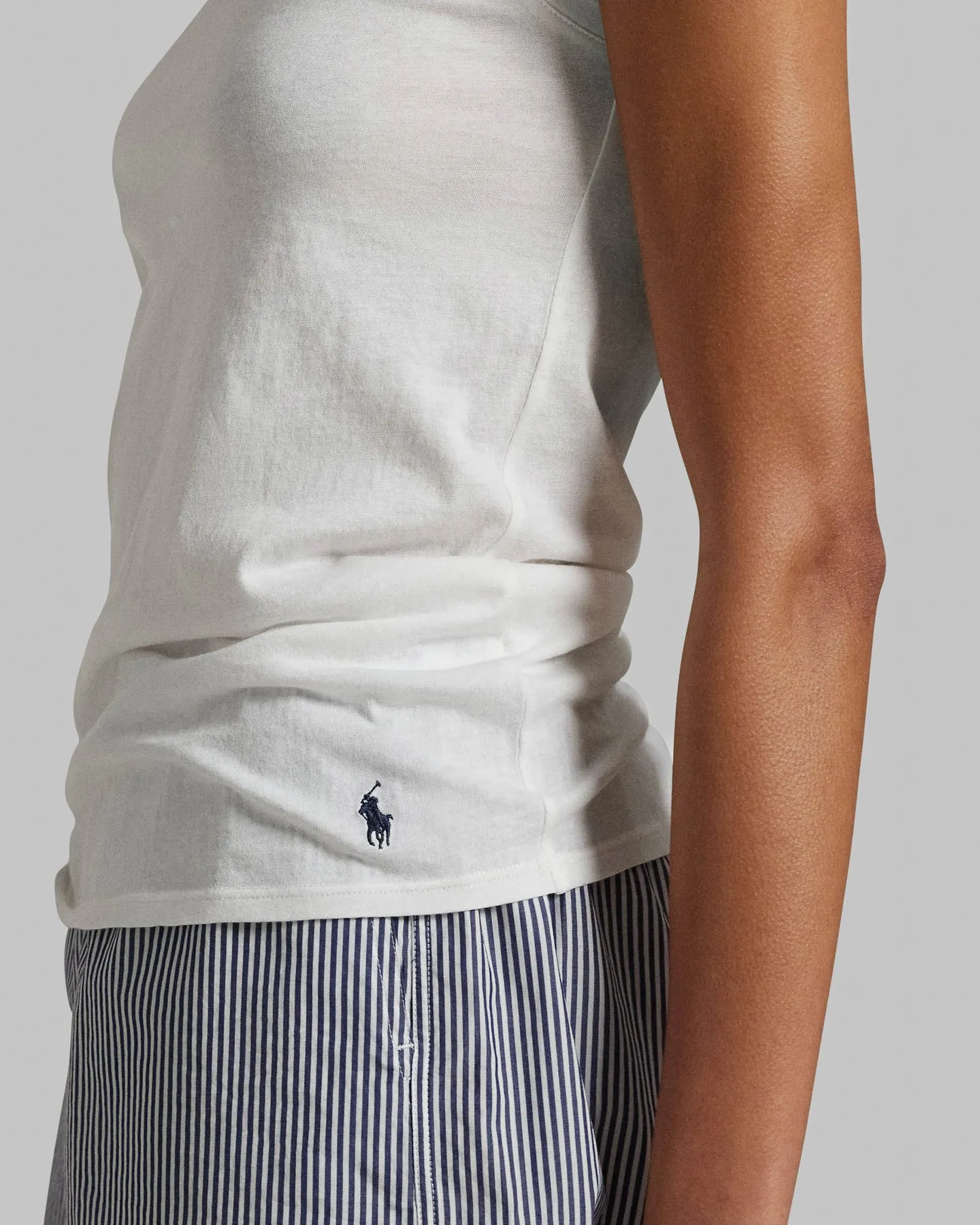 POLO RALPH LAUREN- LONG LEAN TANK TOP- onyx/grey/white cloud/navy