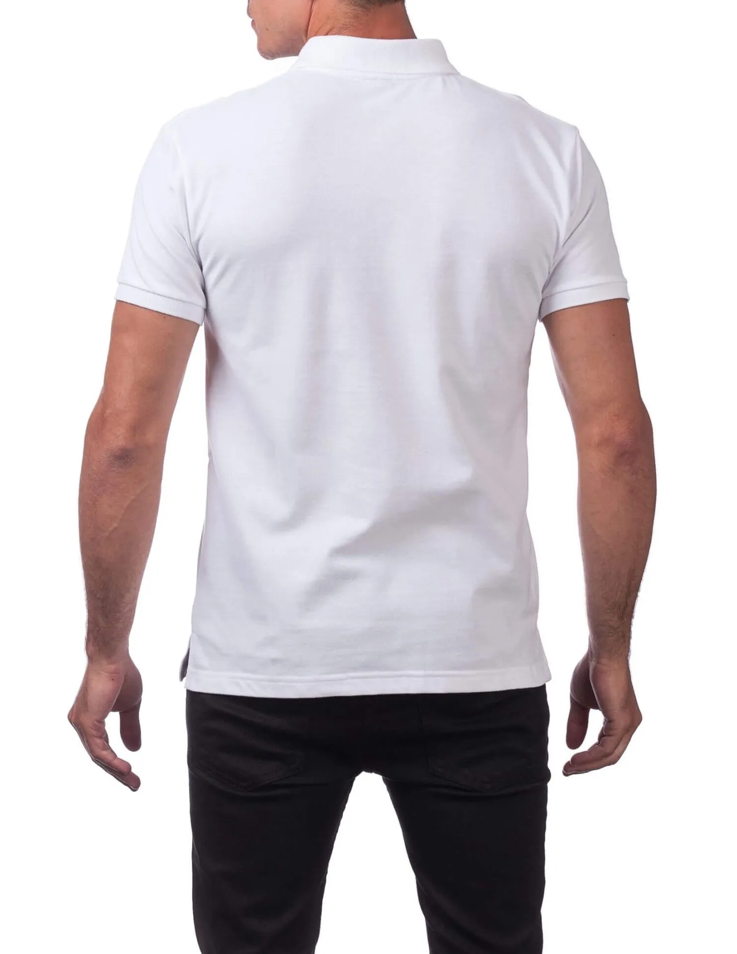 Pro Club Men's Pique Polo Cotton Short Sleeve Shirt - White
