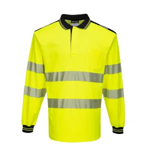 PW3 Hi-Vis Long Sleeve Polo Shirt