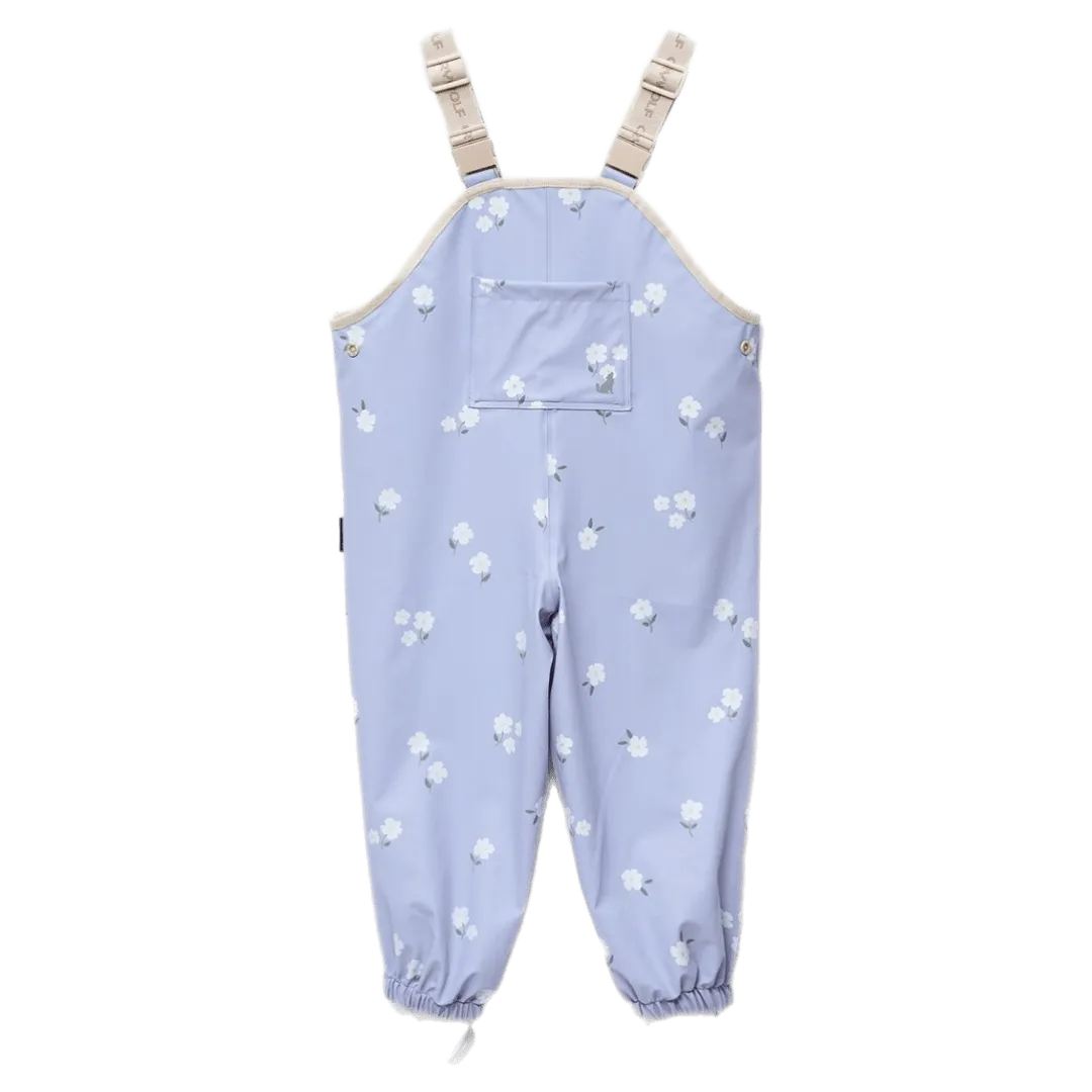 Rain Overalls - Floral Periwinkle