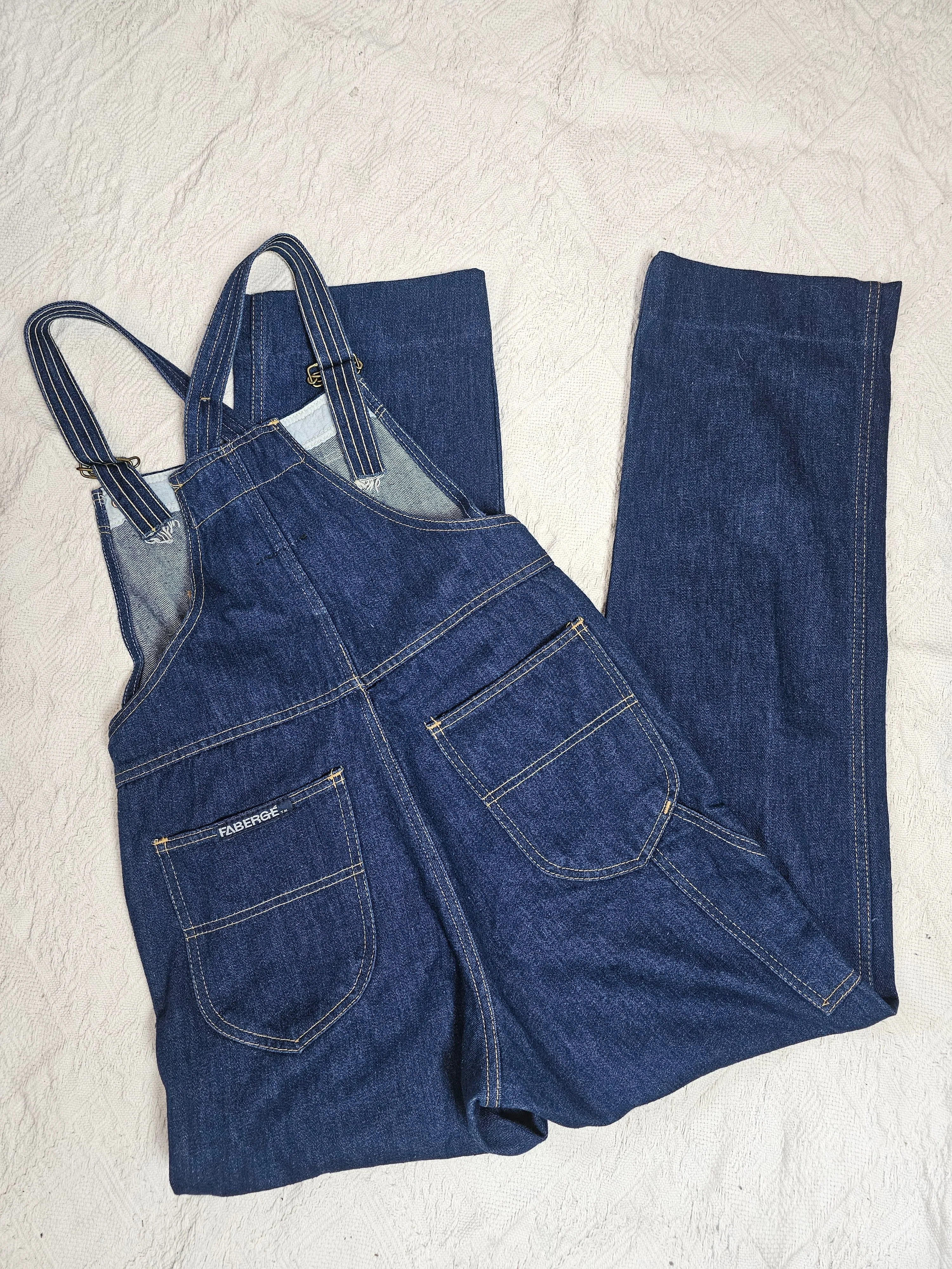 Rare Vintage Faberge Denim Overalls – Size 11 (Best Fit 8-10)