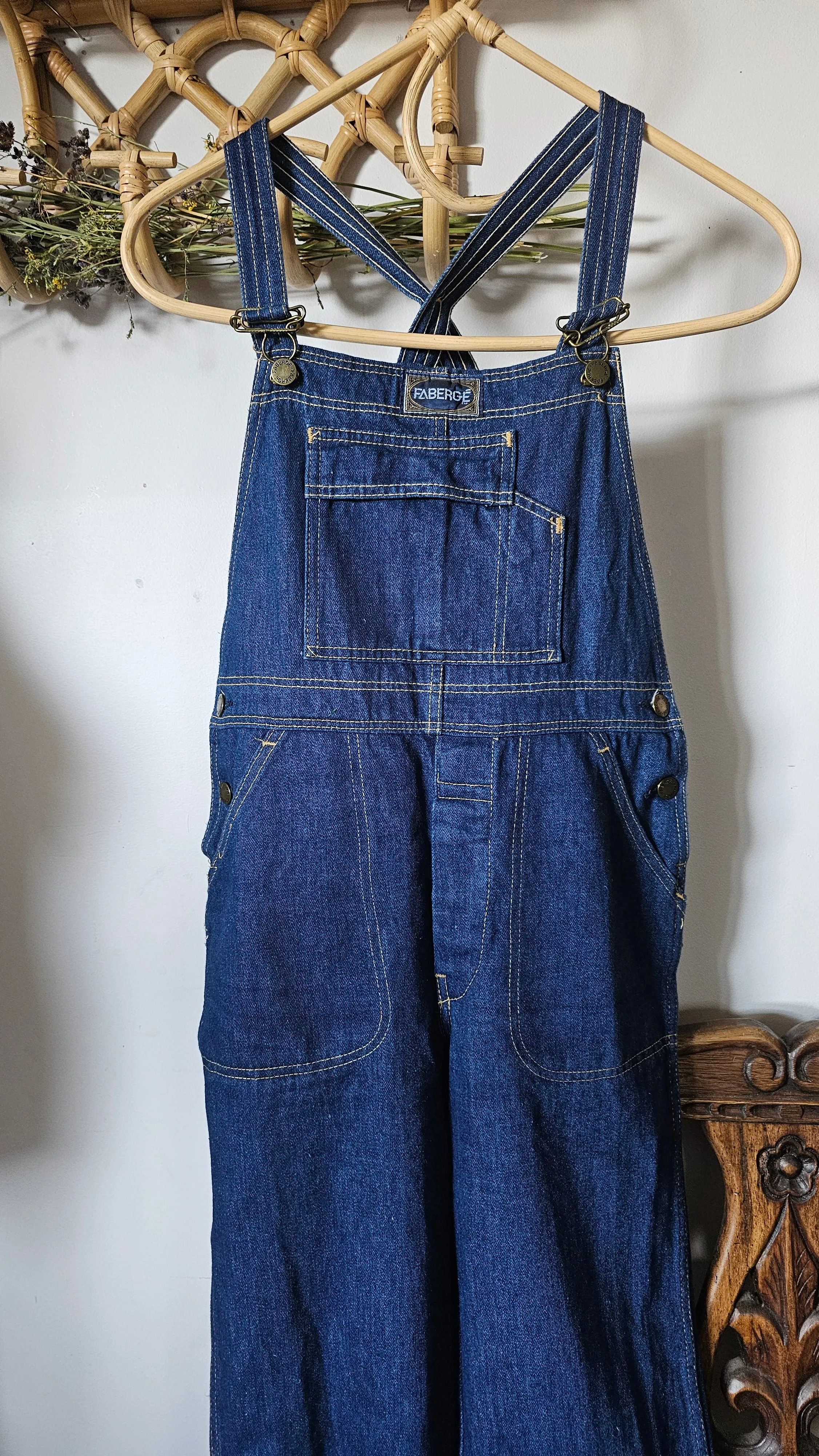 Rare Vintage Faberge Denim Overalls – Size 11 (Best Fit 8-10)