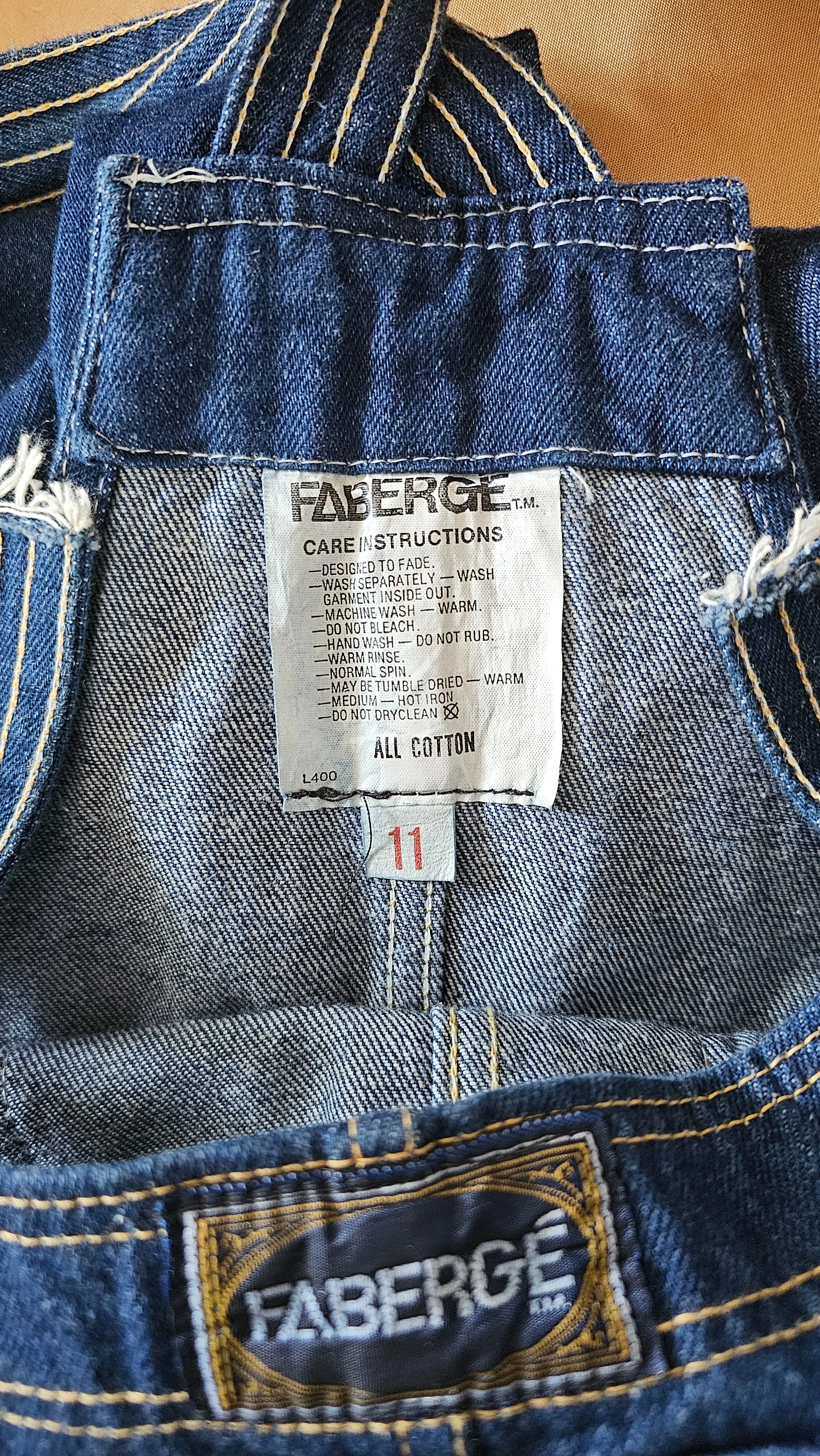 Rare Vintage Faberge Denim Overalls – Size 11 (Best Fit 8-10)