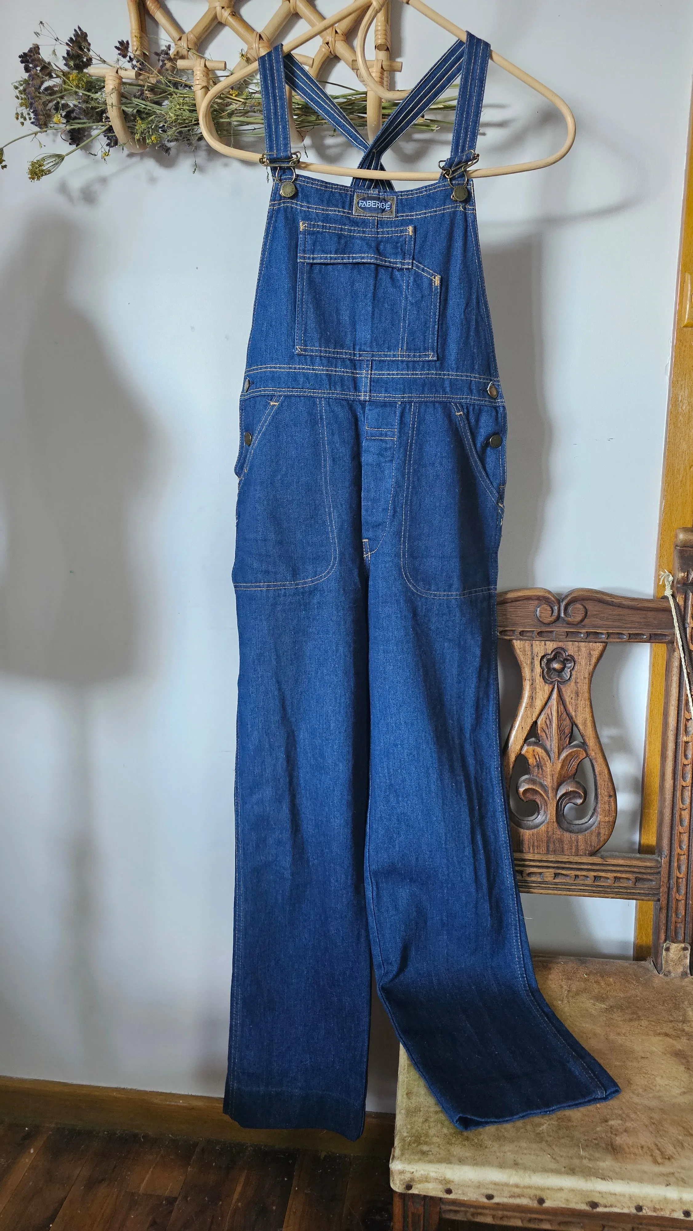 Rare Vintage Faberge Denim Overalls – Size 11 (Best Fit 8-10)