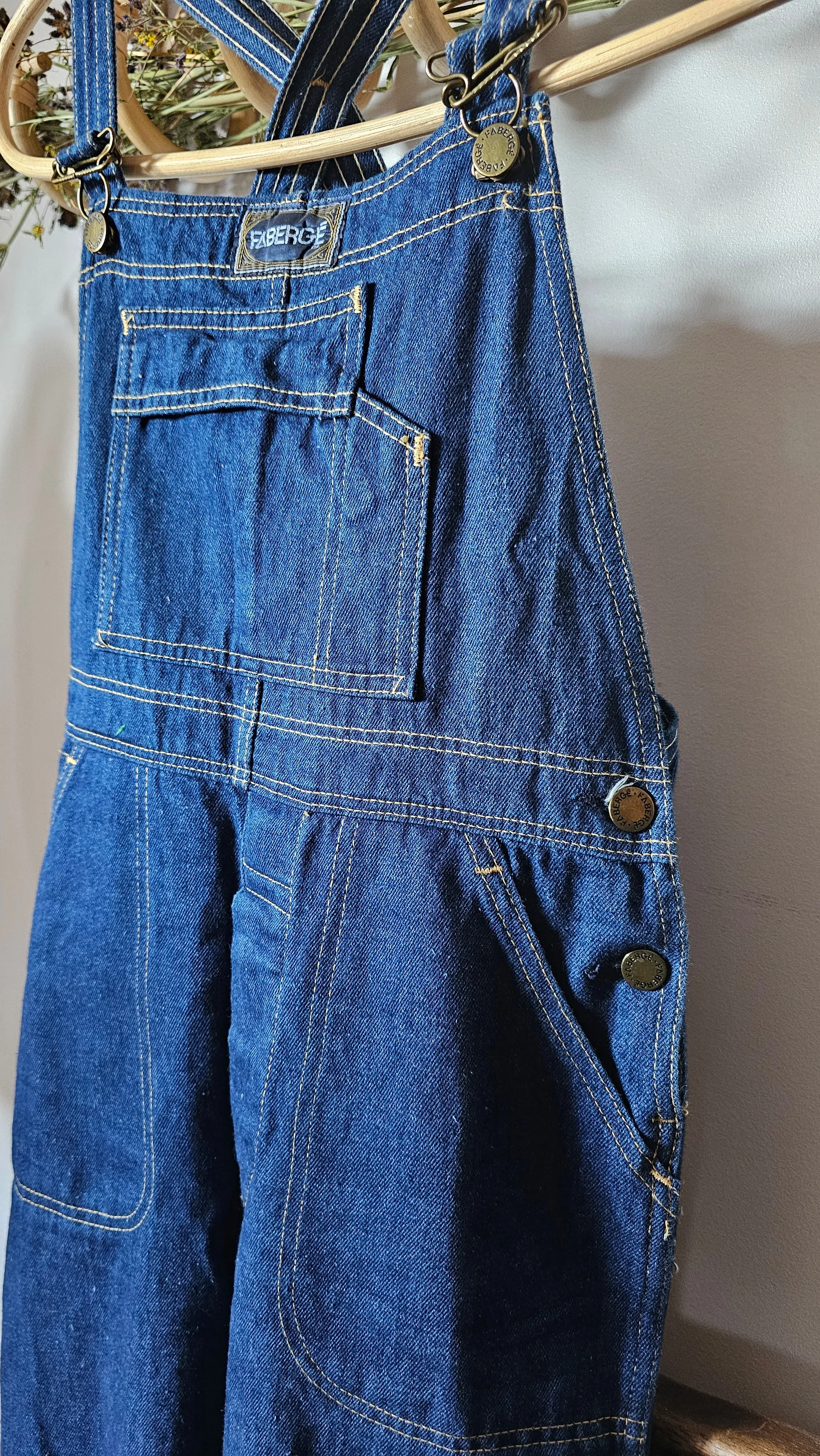 Rare Vintage Faberge Denim Overalls – Size 11 (Best Fit 8-10)