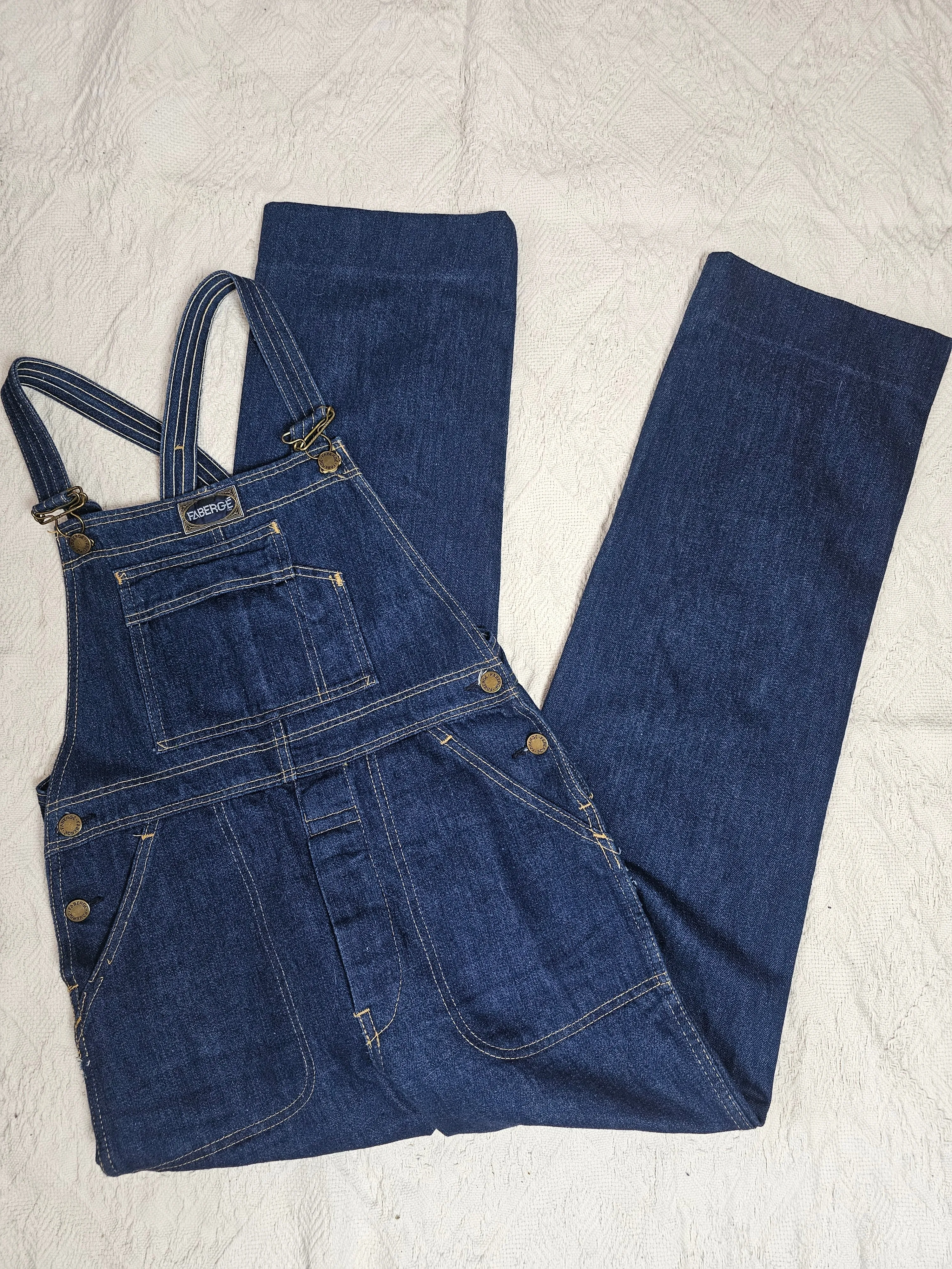 Rare Vintage Faberge Denim Overalls – Size 11 (Best Fit 8-10)
