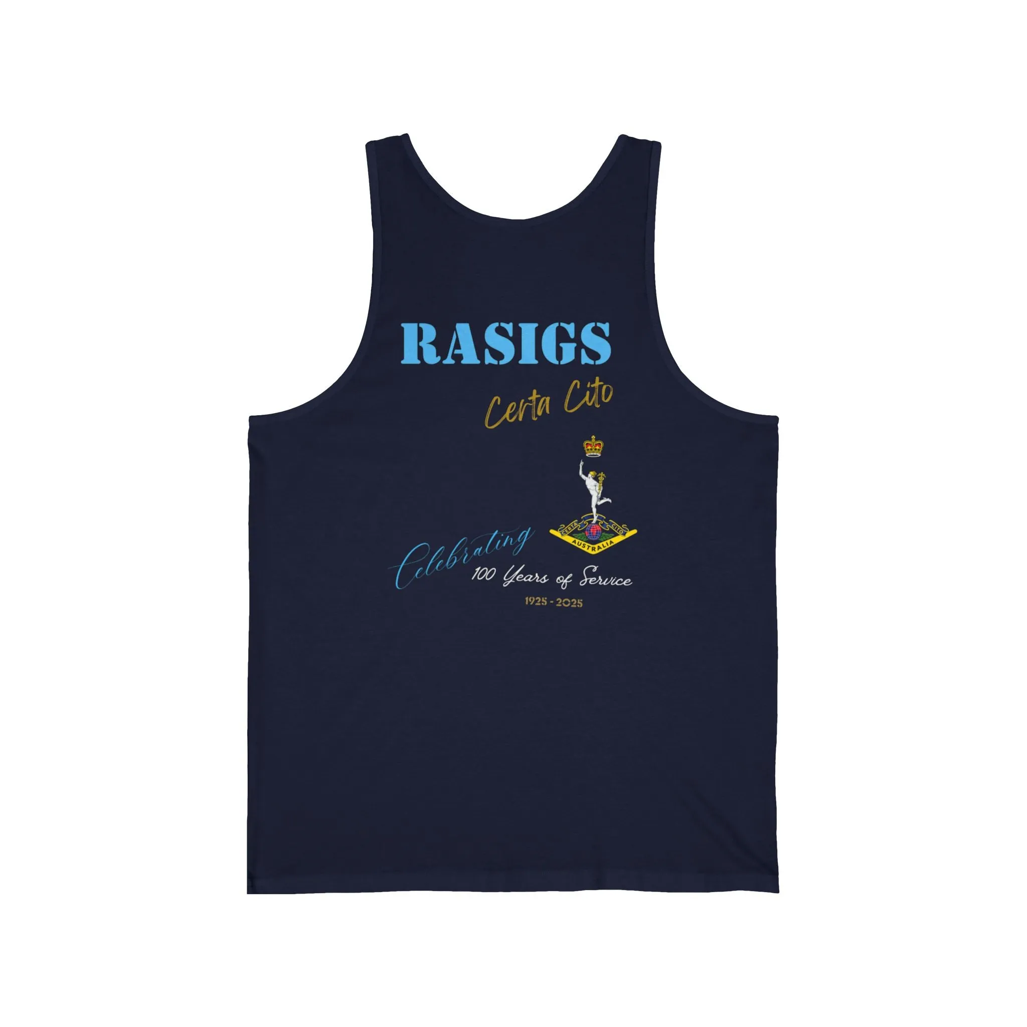 RASIGS 100-Year Anniversary Unisex Jersey Tank – Certa Cito