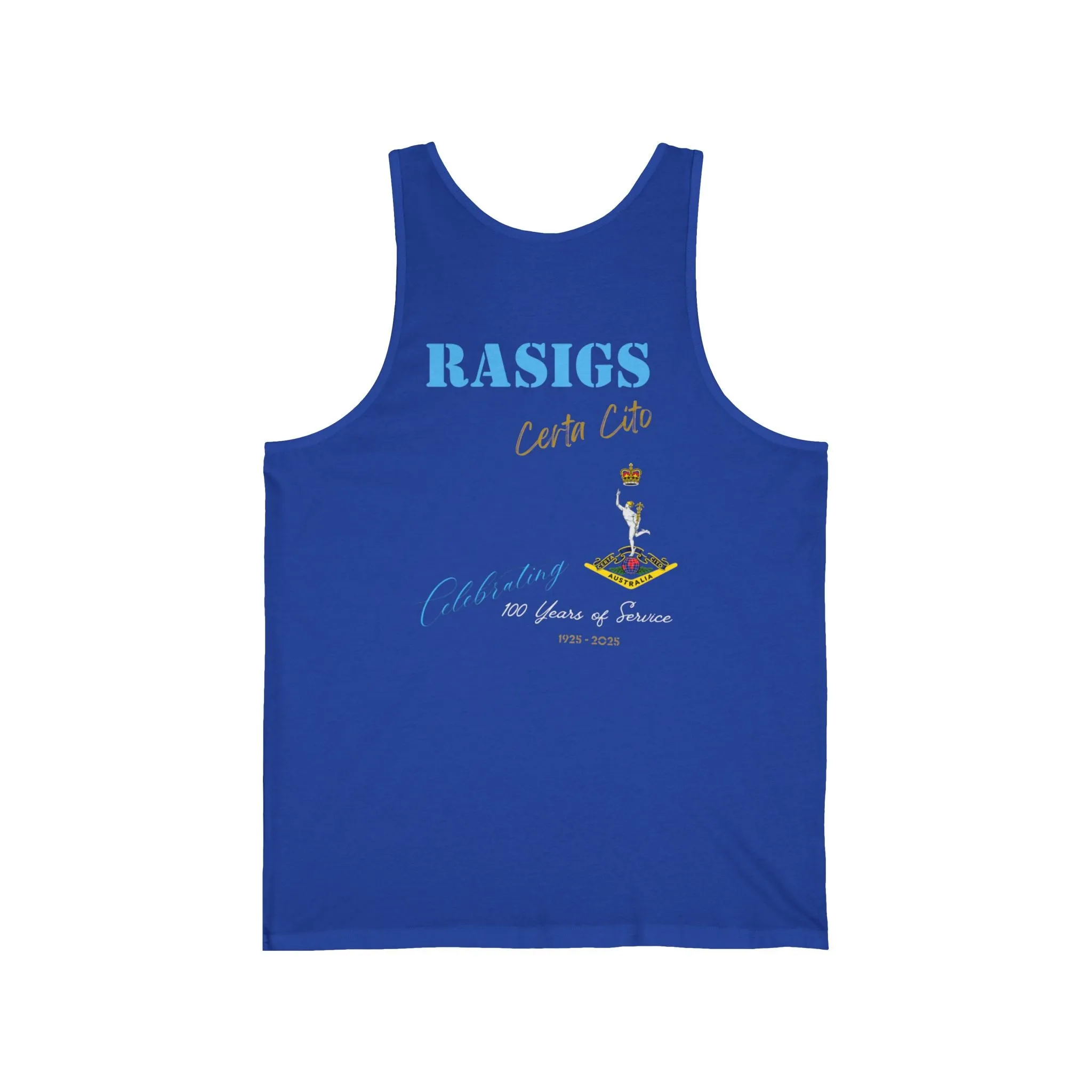 RASIGS 100-Year Anniversary Unisex Jersey Tank – Certa Cito
