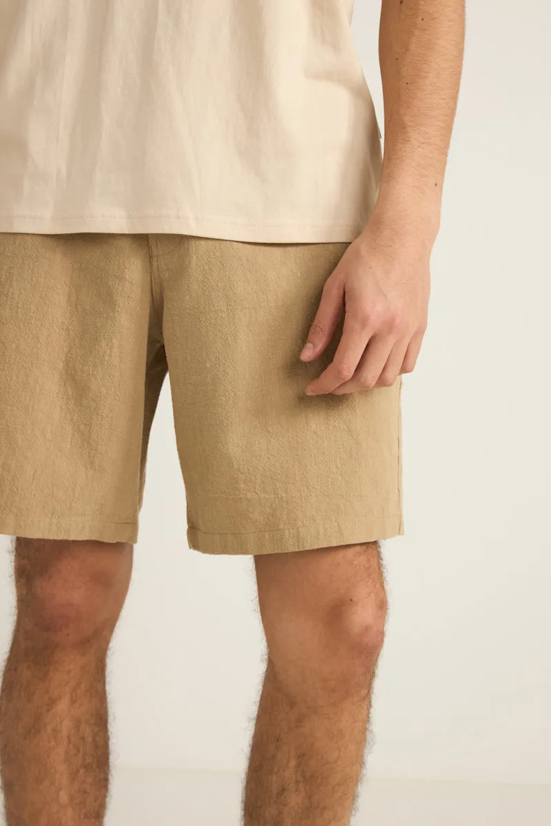 Rhythm Essential Textured Linen Short in Sand