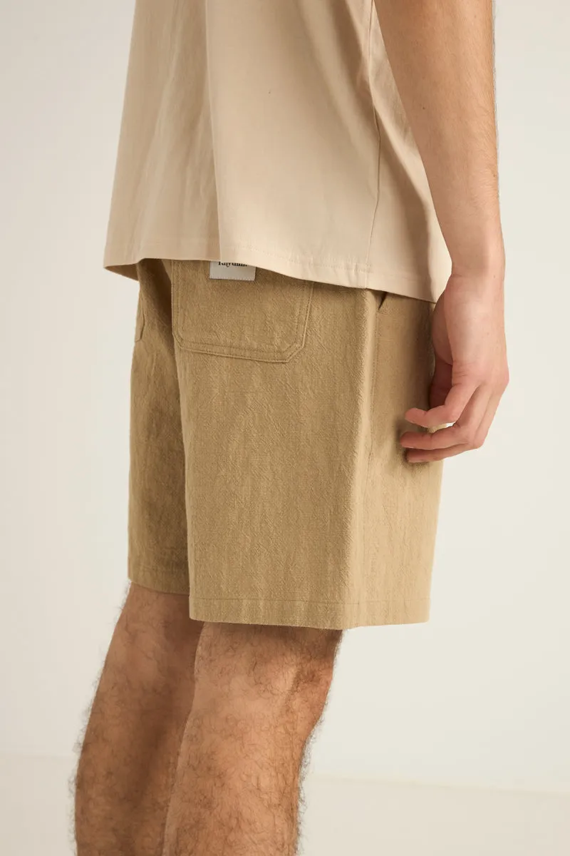 Rhythm Essential Textured Linen Short in Sand