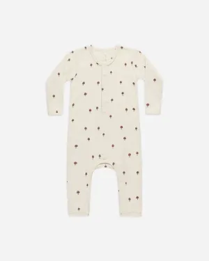 Ribbed Baby Jumpsuit || Mushrooms