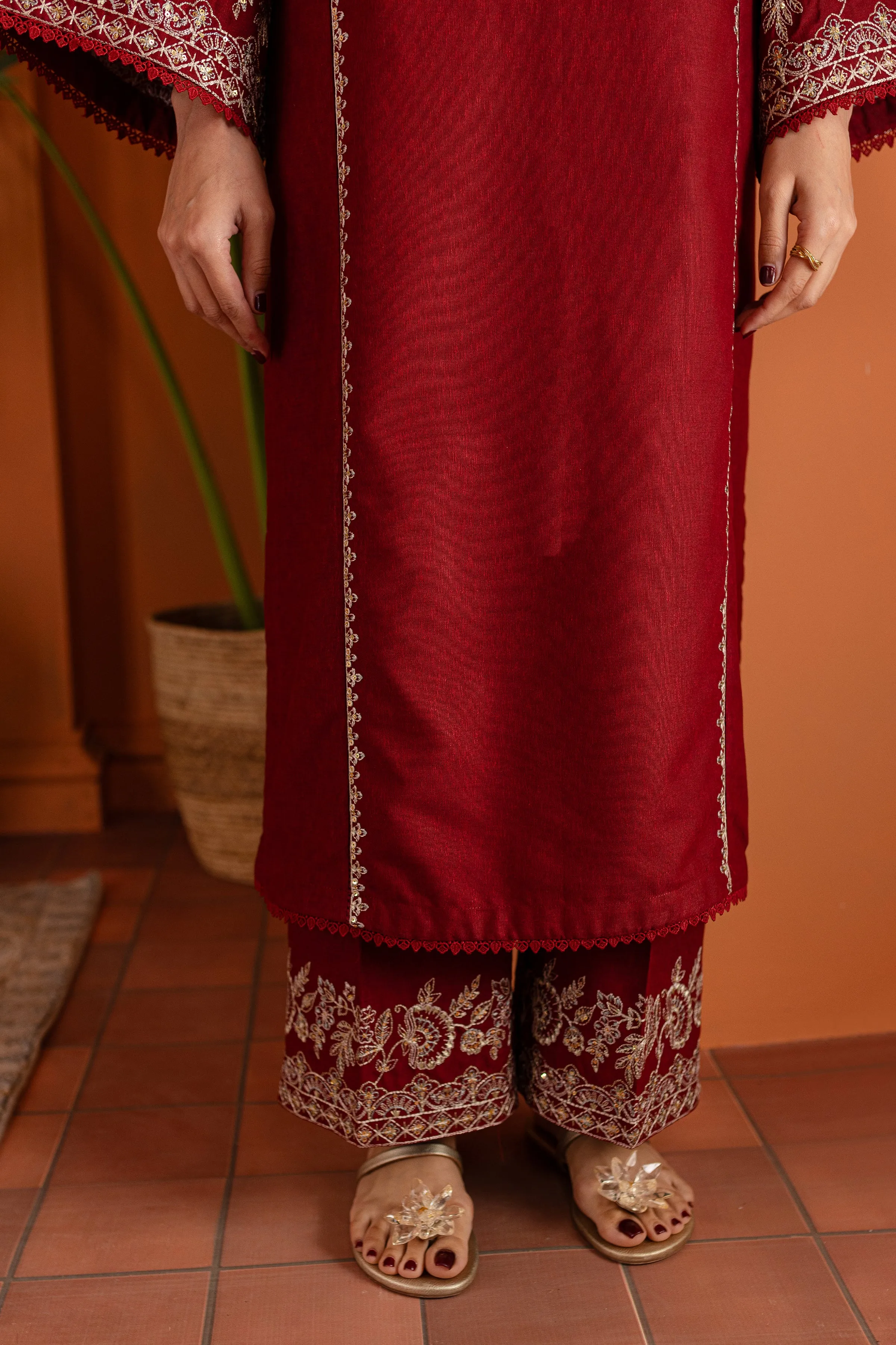 Rusala 2Pc - Embroidered Karandi Dress