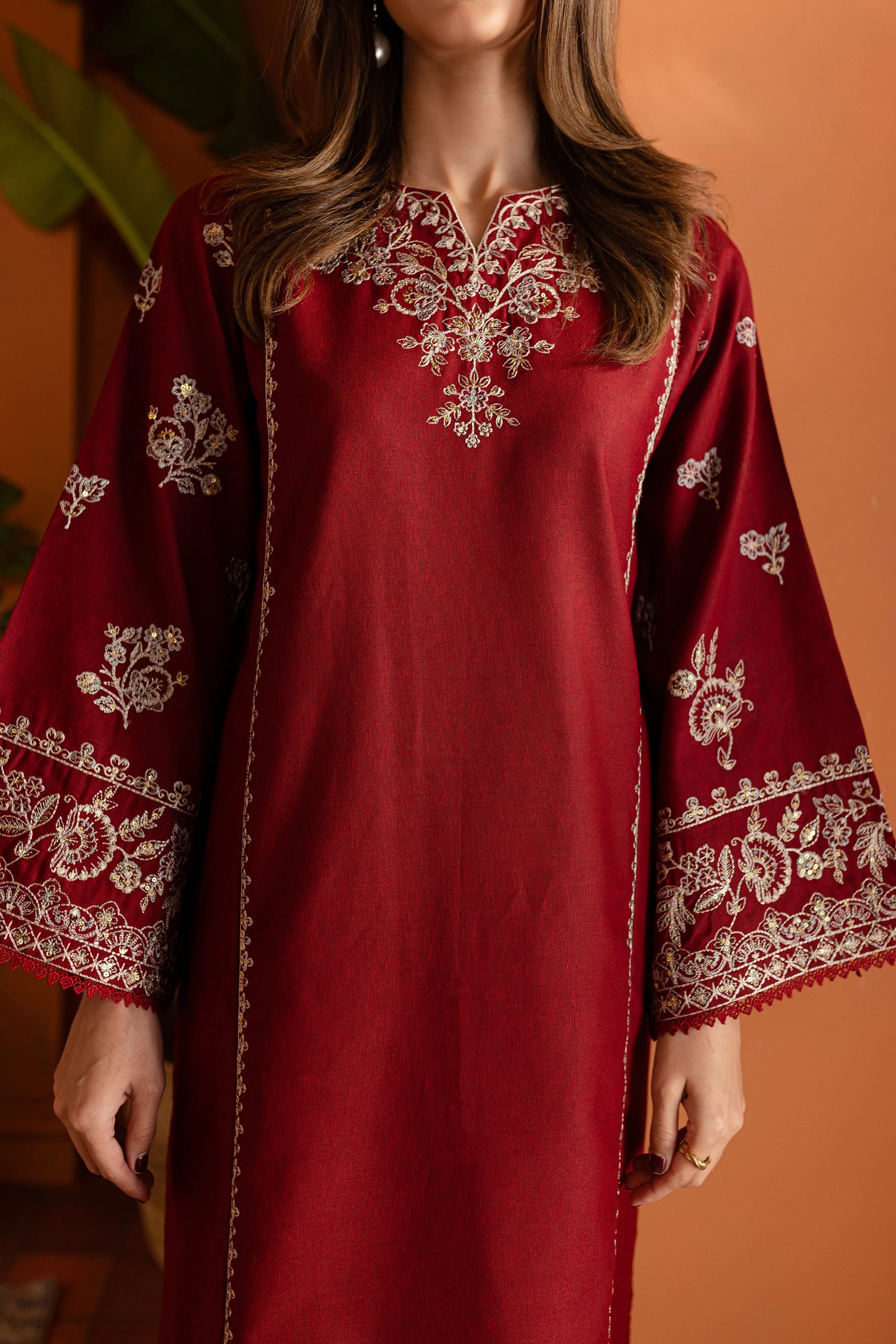 Rusala 2Pc - Embroidered Karandi Dress