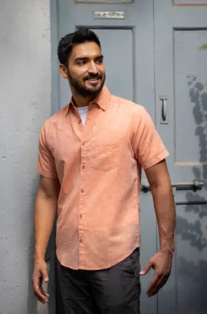 Rust Orange · Half Sleeve Shirt