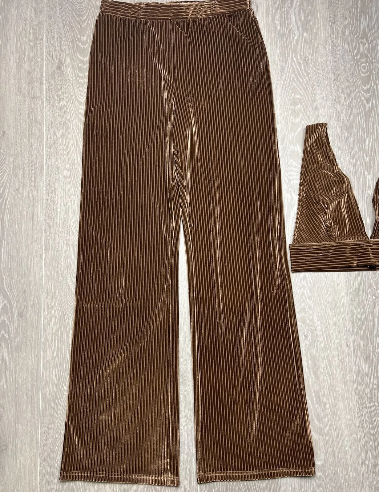 S. Berto Womens Brown Corduroy Outfit Set Size XL