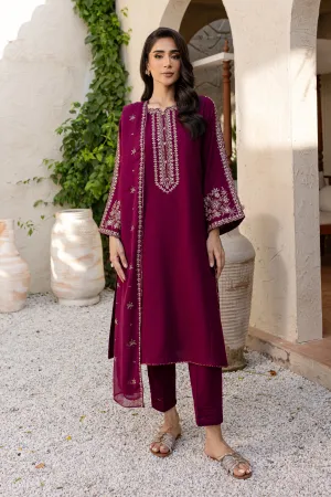 Saaya 3Pc - Embroidered Khaddar Dress