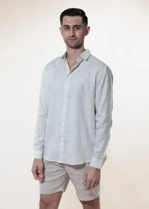 Sabbioso Stripes - Long Sleeve Italian Linen Shirt - Mr. Linen Co