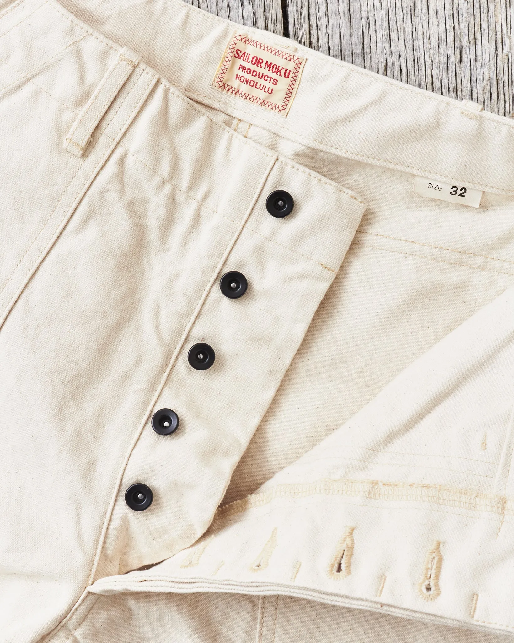 Sailor Moku Products Lot No. SM42524 10oz. White Cotton Duck Work Pants
