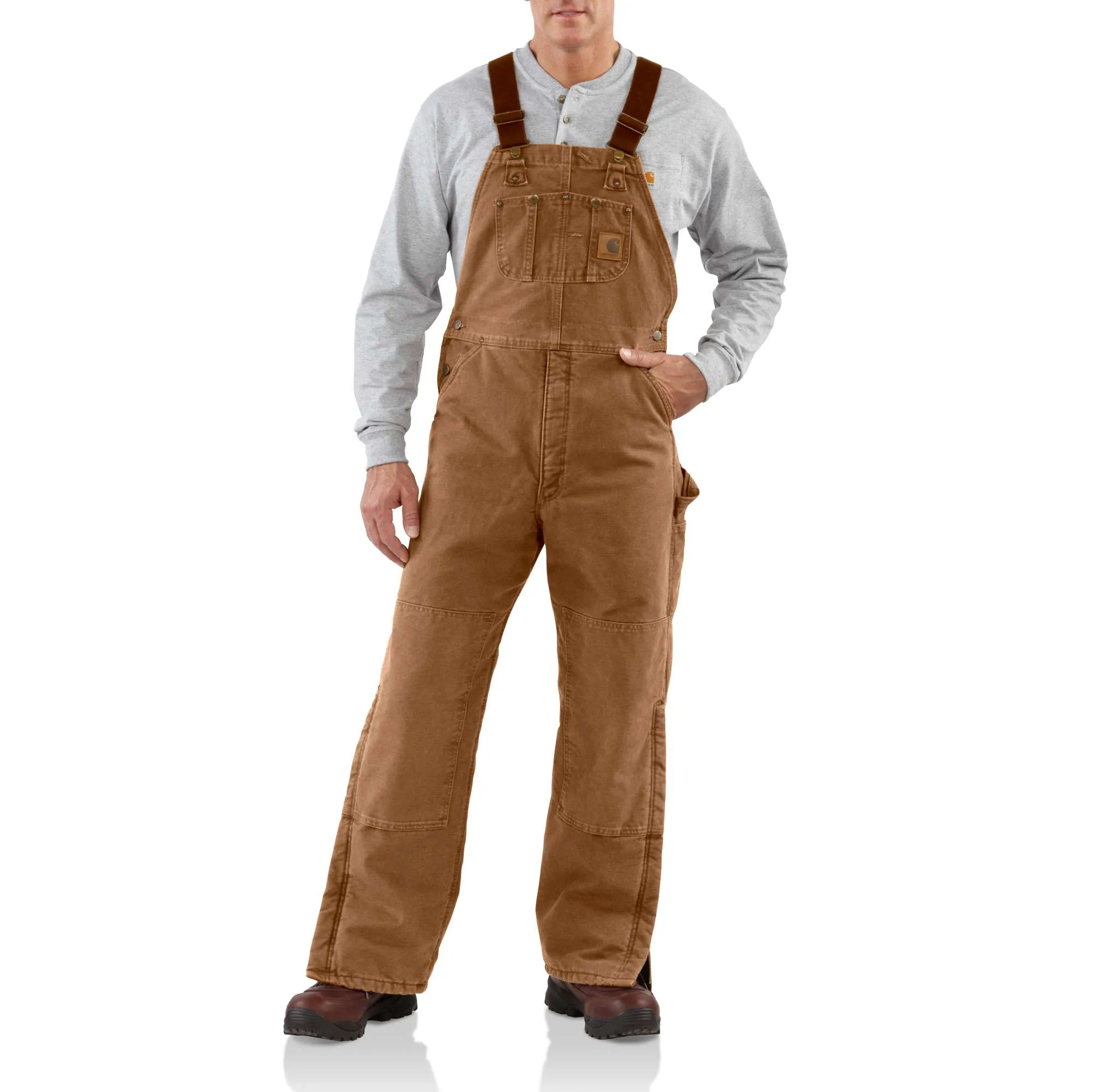 Sandstone Duck Bib Overall / Quilt-Lined