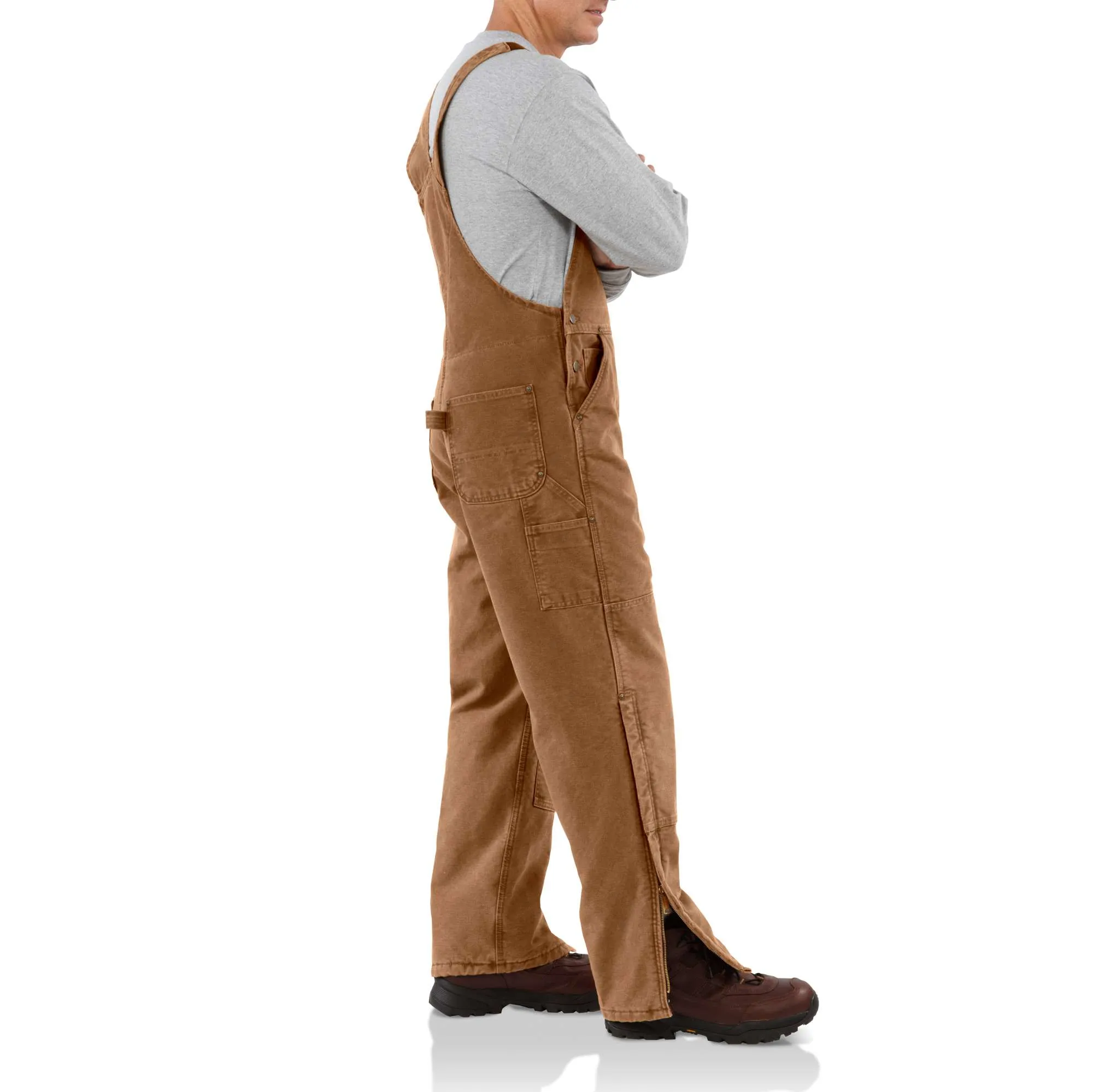 Sandstone Duck Bib Overall / Quilt-Lined