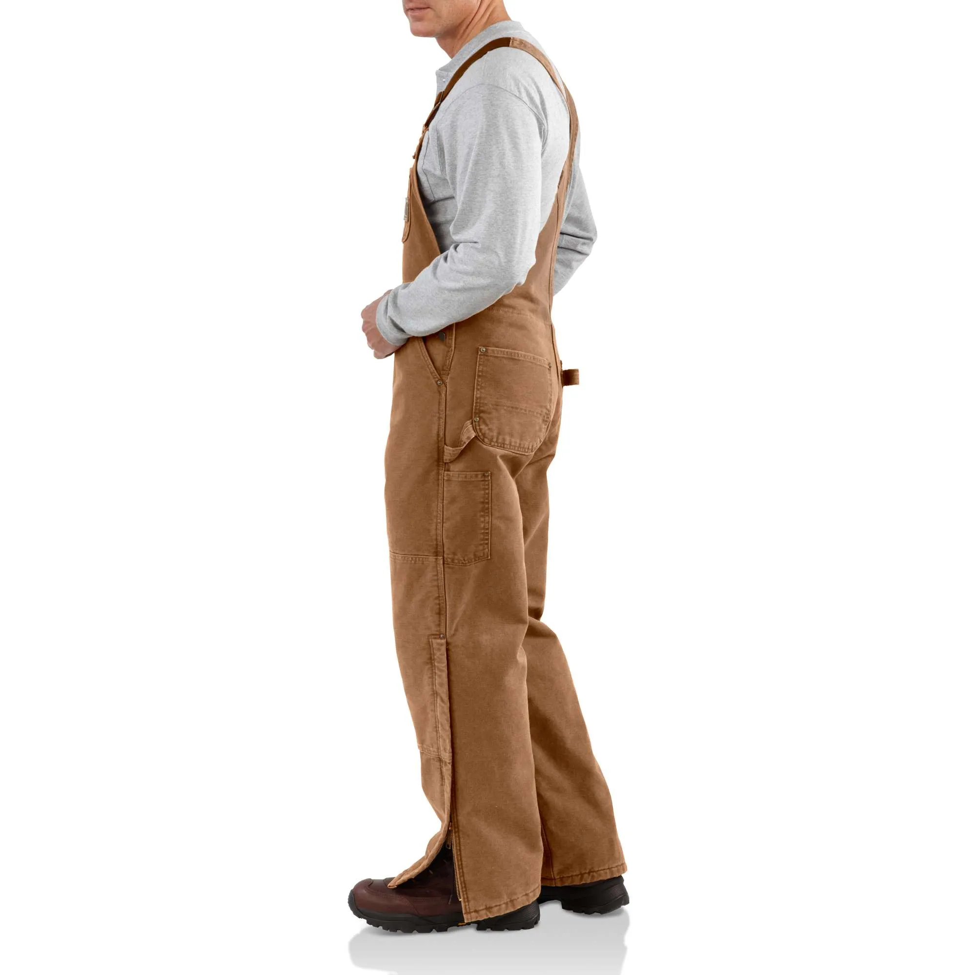 Sandstone Duck Bib Overall / Quilt-Lined