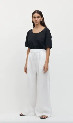 Sete Linen Elastic Waist Pant White