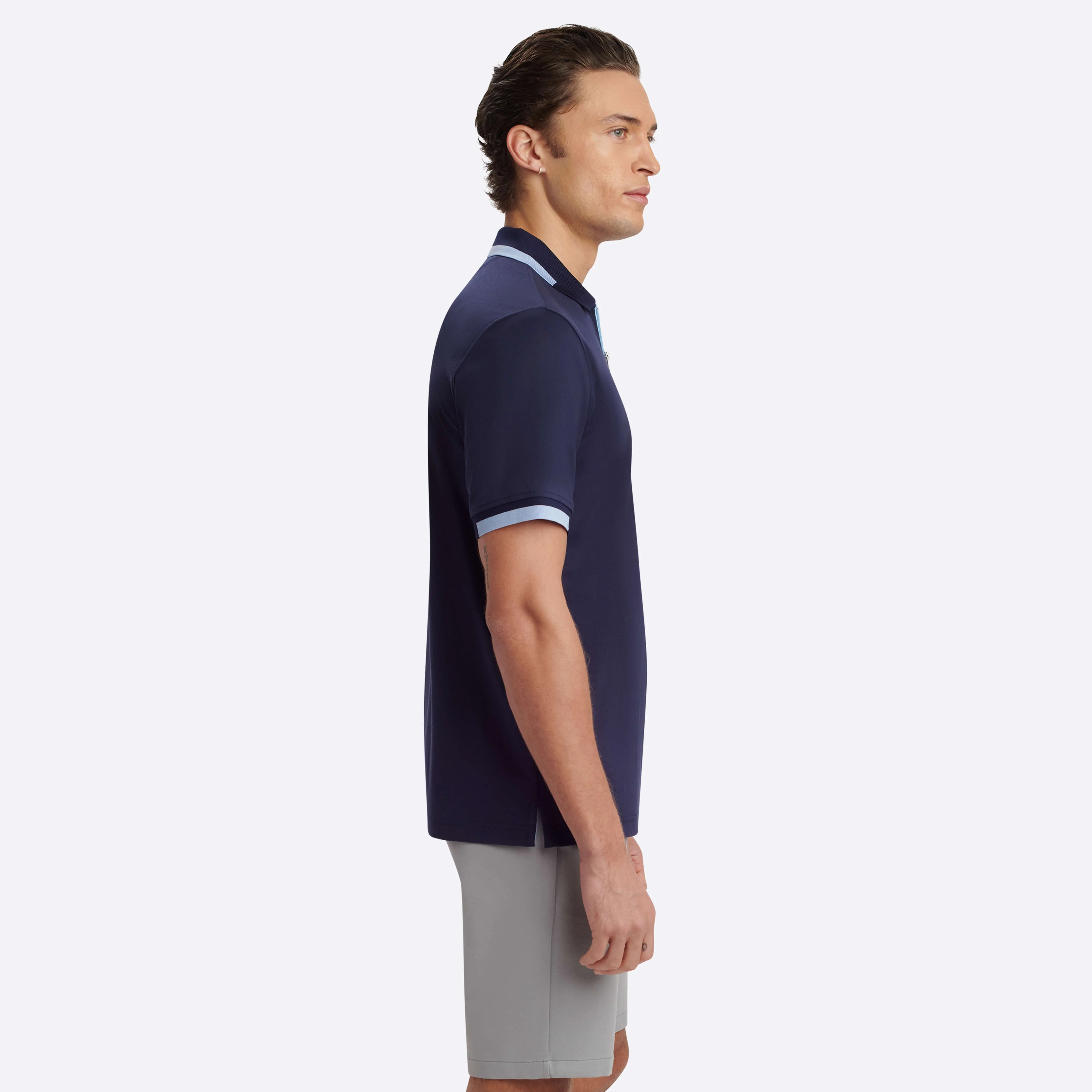 Short Sleeve Quarter Zip Polo