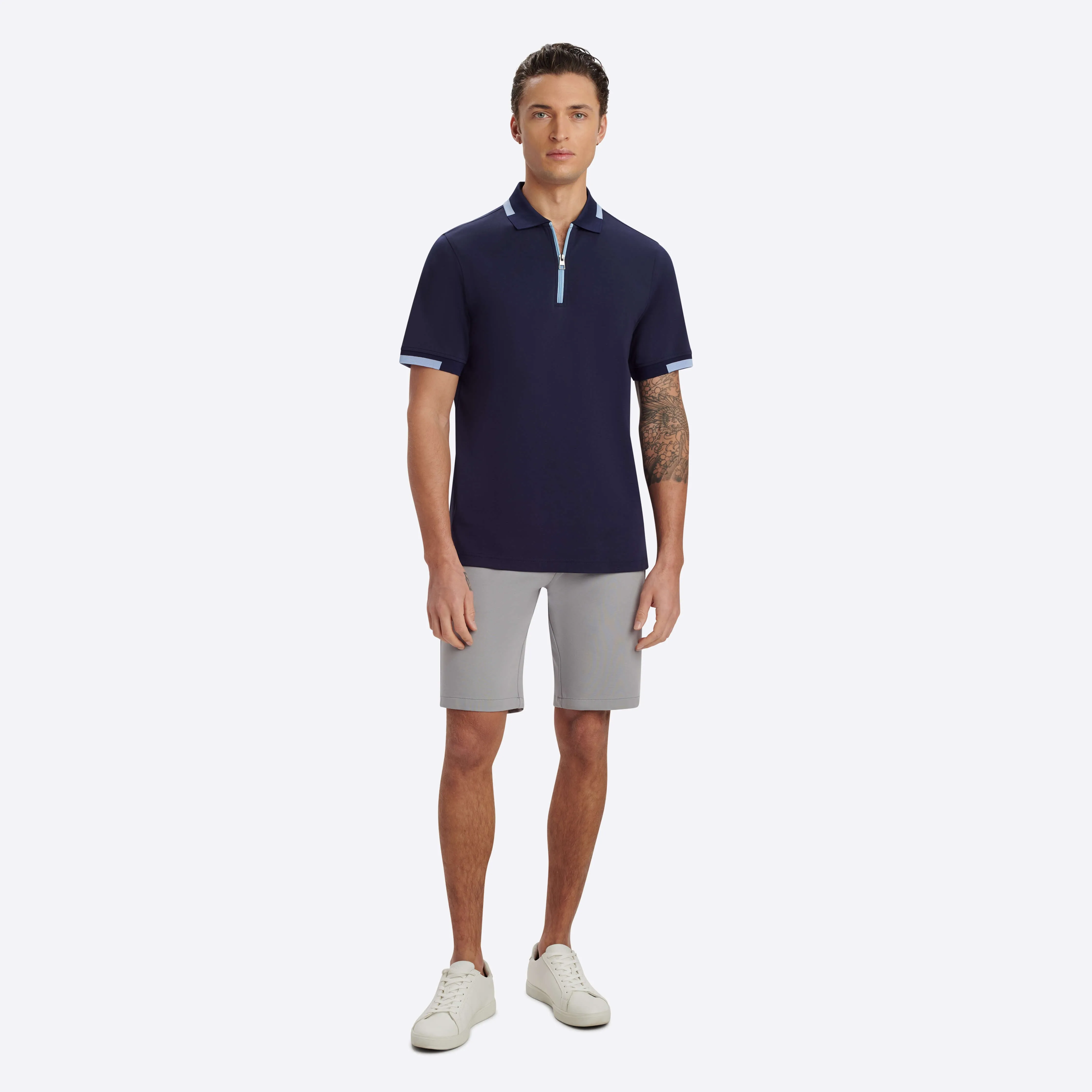 Short Sleeve Quarter Zip Polo