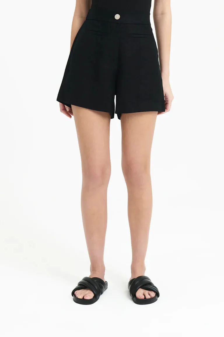 Sima Linen Short Black
