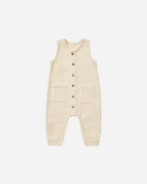 Sleeveless Pocketed Jumpsuit || Lemon Stripe*