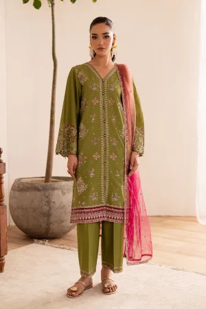 Slush 3Pc - Embroidered Solid Dress