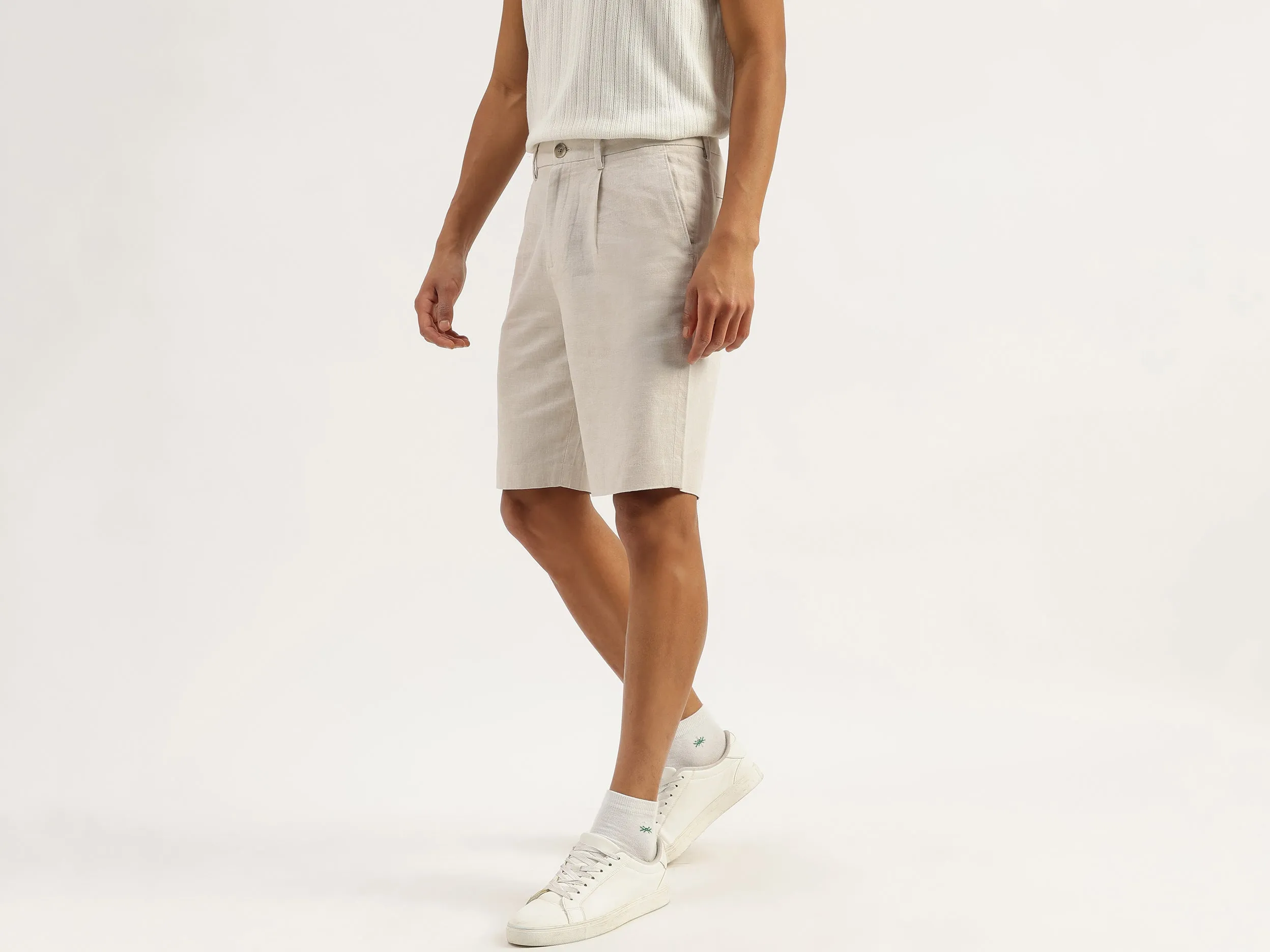 Solid Comfort Fit Bermuda Shorts