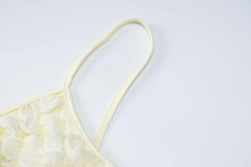 Solid hollow out waffle backless cami midi dress