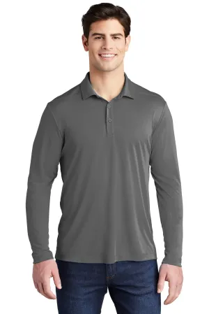 Sport-Tek   Posi-UV  Pro Long Sleeve Polo. ST520LS Dark Smoke Grey