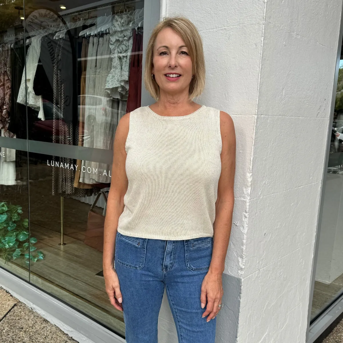 Spring Knit Tank (Natural)