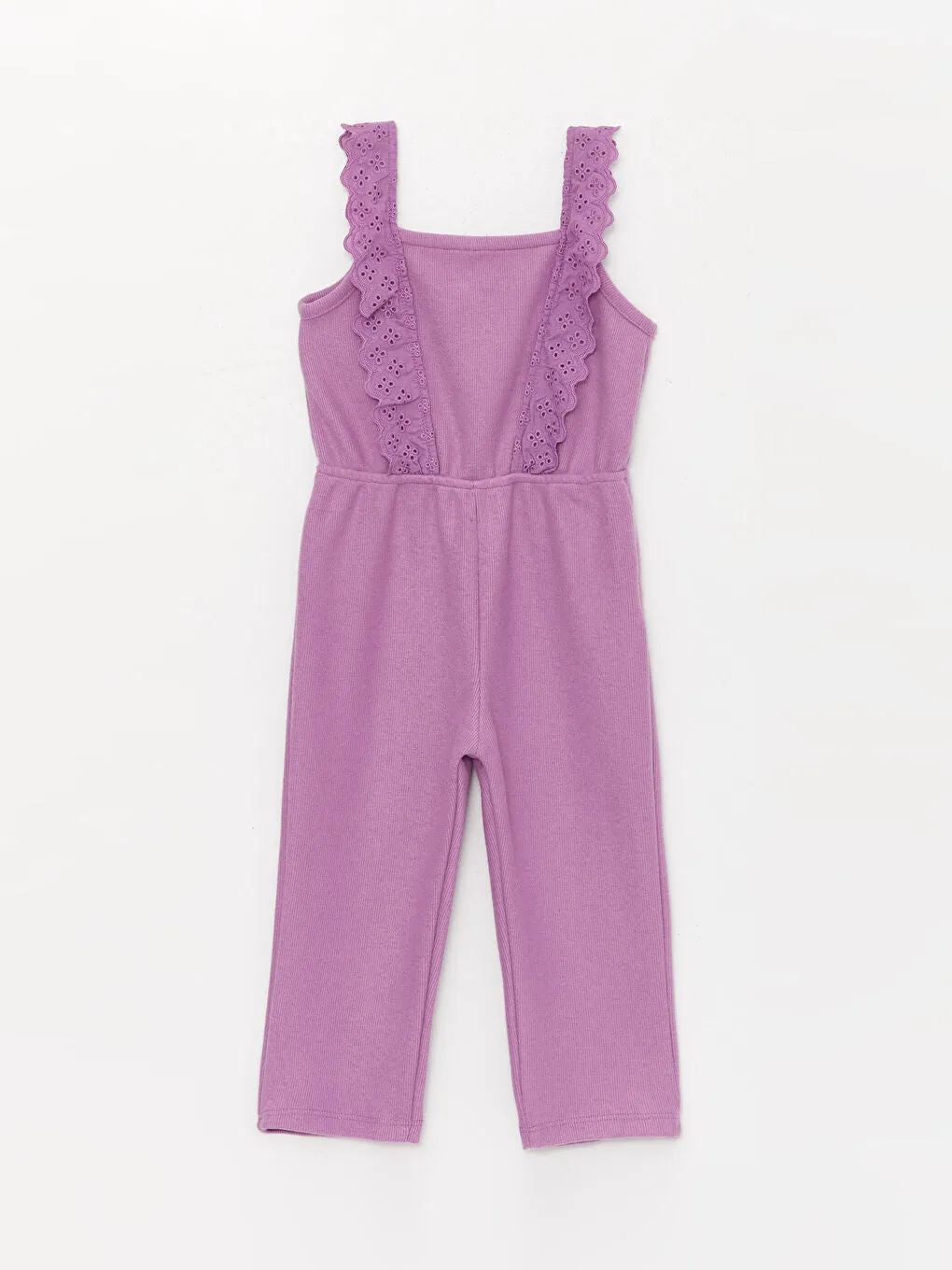 Square Collar Strap Baby Girl Jumpsuit