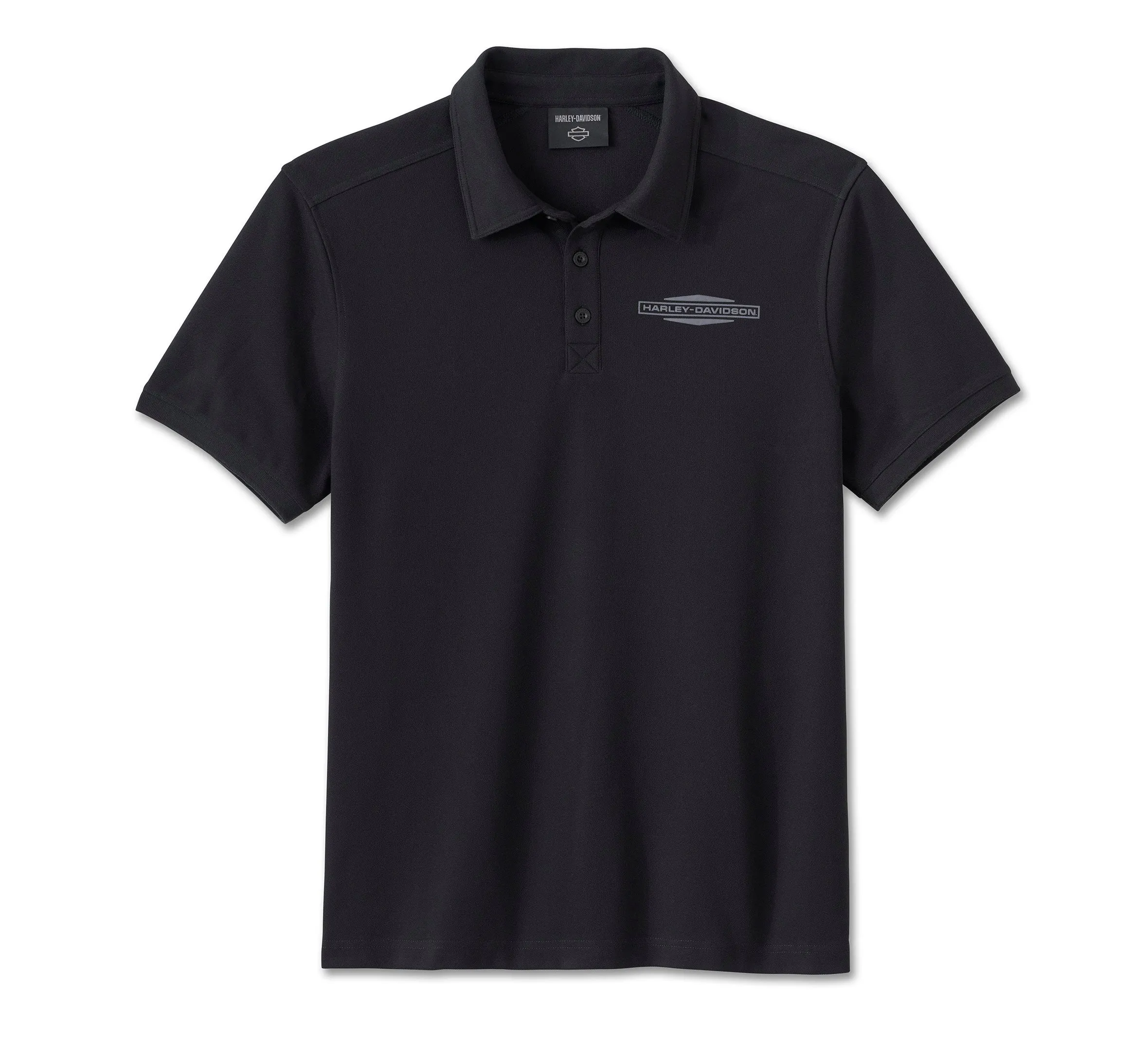 Stacked Bar & Shield Polo - Harley Black