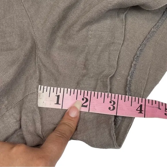 Steven Alan Flat Front Linen Shorts in Taupe/Tan Size 8