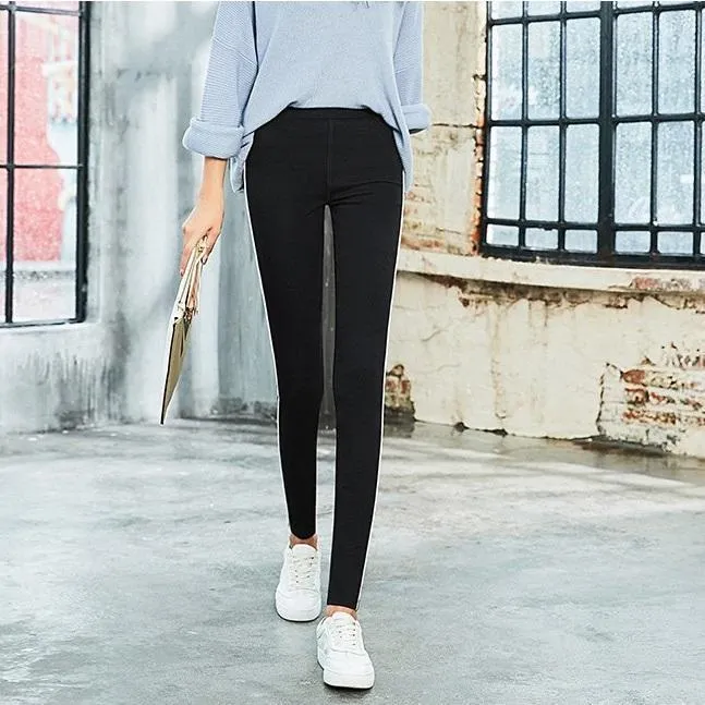 Striped Elastic Waist Pencil Pants