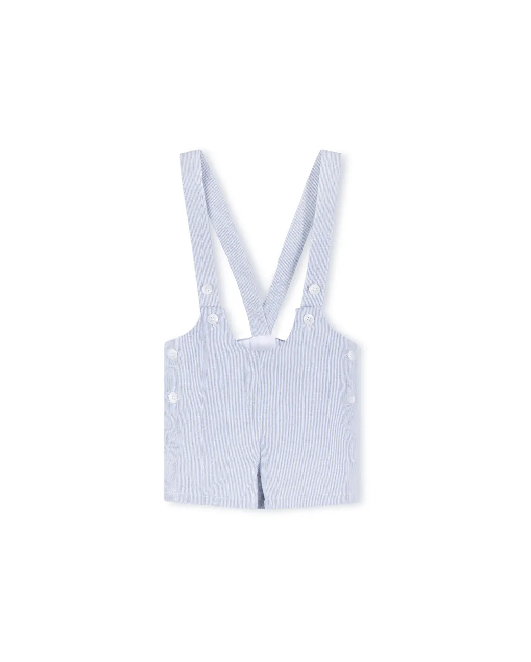 Striped Tone On Tone Button Overalls
