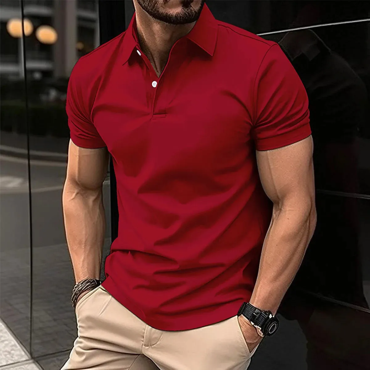 Summer Best-Selling Men's Solid Color Polo Shirt