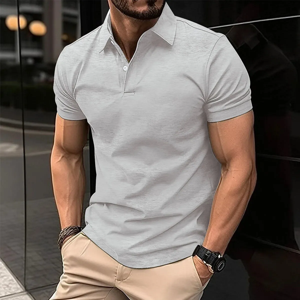 Summer Best-Selling Men's Solid Color Polo Shirt