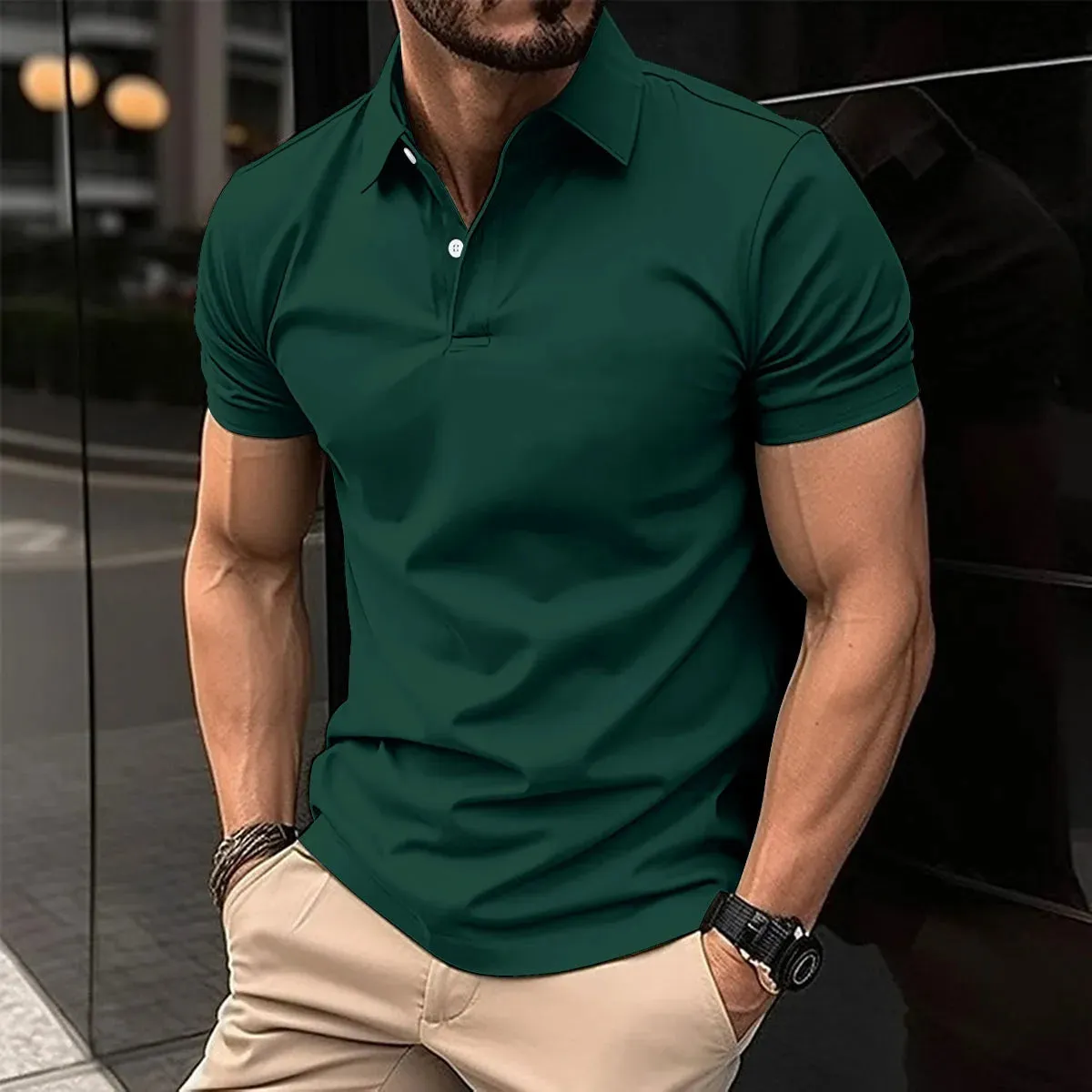 Summer Best-Selling Men's Solid Color Polo Shirt
