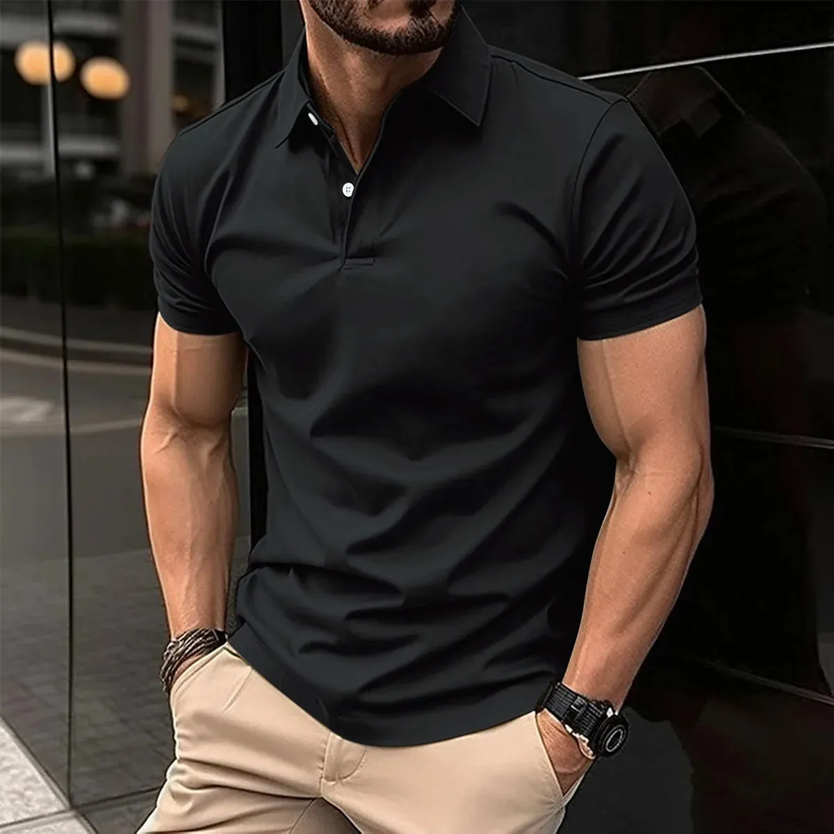Summer Best-Selling Men's Solid Color Polo Shirt